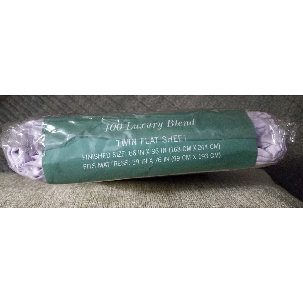 New‎ Twin Flat Sheet  Purple Wamsutta Egyptian Cotton Blend Lilac Luxury 400